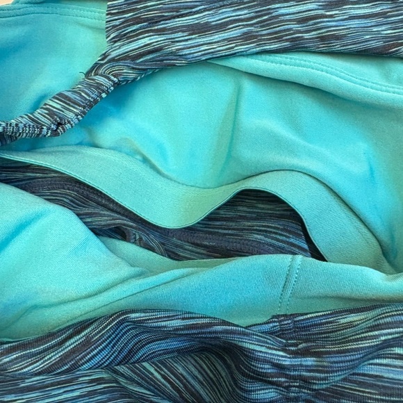 Teal activewear sportsbra knee length stretchy halter dress women's size Medium - Picture 7 of 11